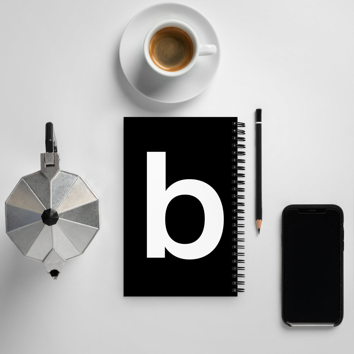 Letter spiral notebook - ‘b’ - black