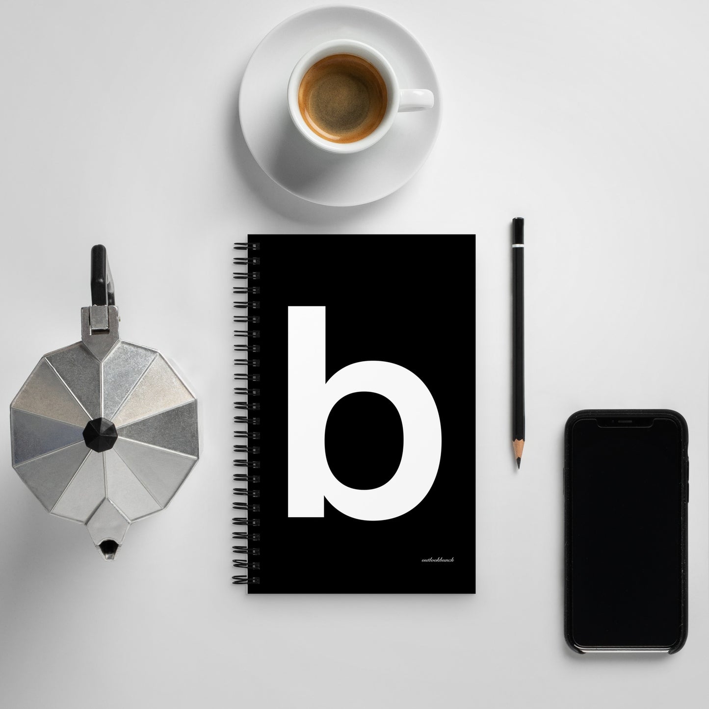 Letter spiral notebook - ‘b’ - black