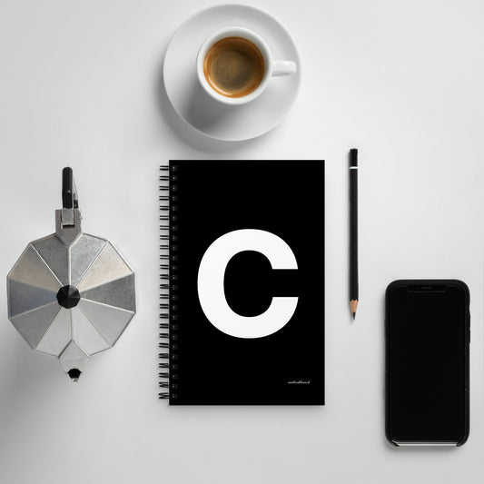 Letter spiral notebook - ‘c’ - black